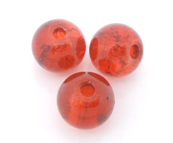 DoreenBeads стеклянные бусины россыпью круглые красные трещины диаметром около 6 мм (2/8