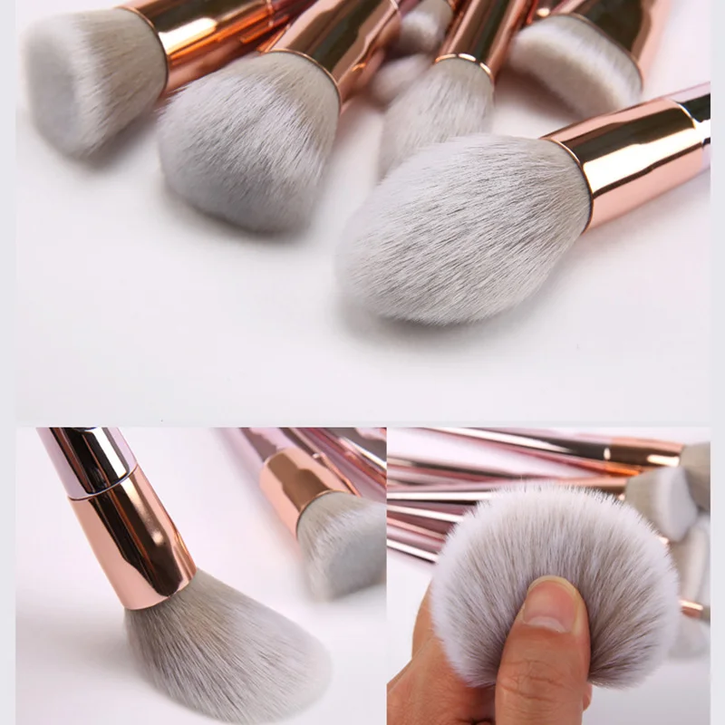 

Brushes for Makeup Natural Horse Pony Hair Eye Makeup Brush Set Makeup Tools 10pcs With Brushes Bag