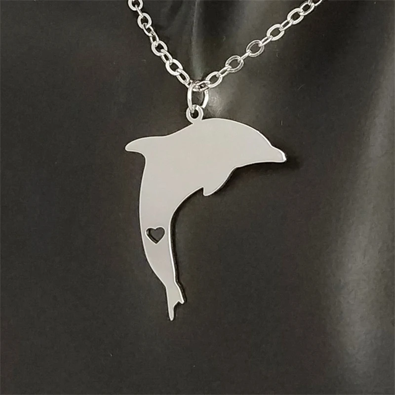 Ожерелье с подвеской в виде дельфина из нержавеющей стали золотое ожерелье любви