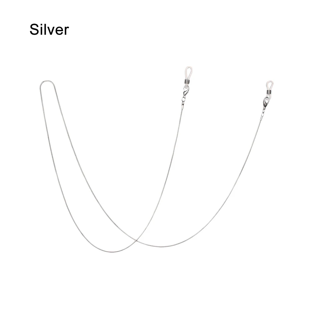 02 silver Хит, мужские держатели для очков, модные, толщина 1,2 мм, золотой, серебряный цвет, змеиная цепочка для очков, ремешок для женщин, ремни для очков - Цвет: 02 silver