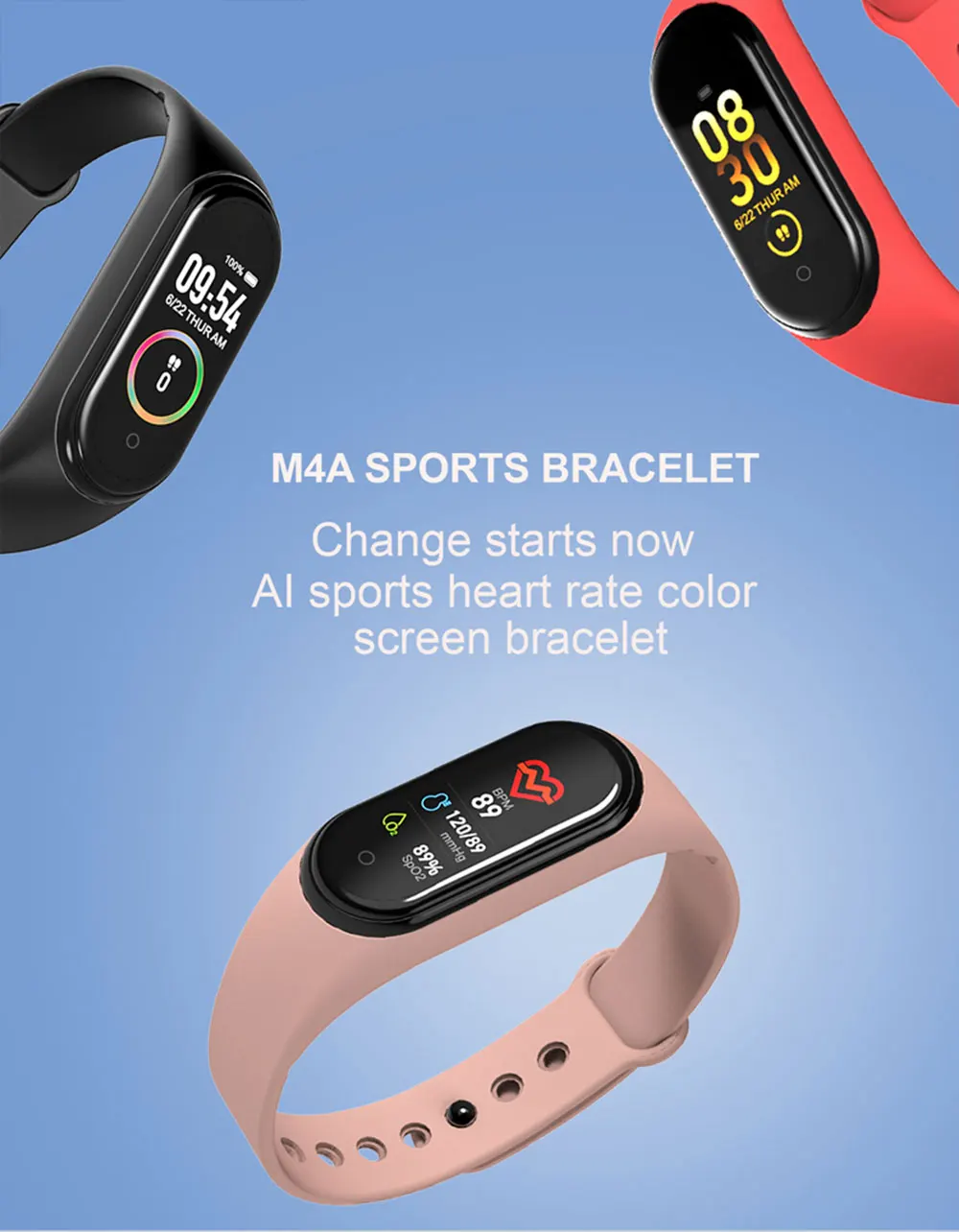 Smart Bracelet IP67 Waterproof Fitness Tracker Band Blood Pressure Heart Rate Monito Sleep monitoring Smart Wristband