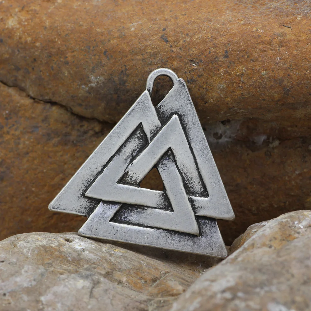 Мужское ожерелье с подвеской из оловянного дерева Valknut Odin | Украшения и