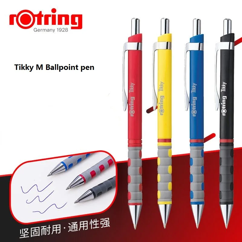 Шариковые ручки Rotring Tikky, синие чернила, M, ручка, школьные и офисные канцелярские принадлежности, 1 штука
