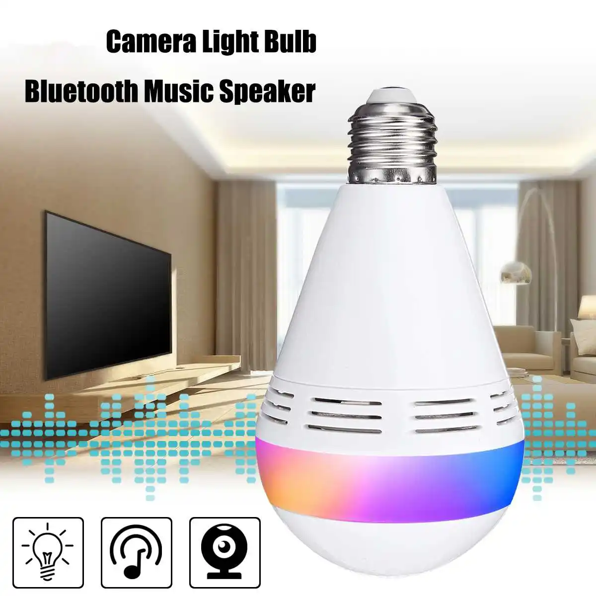 3in1 E27 лампочки IP 1080 P колонка с Bluetooth и Wi Fi светодиодный свет Беспроводной Камера 360