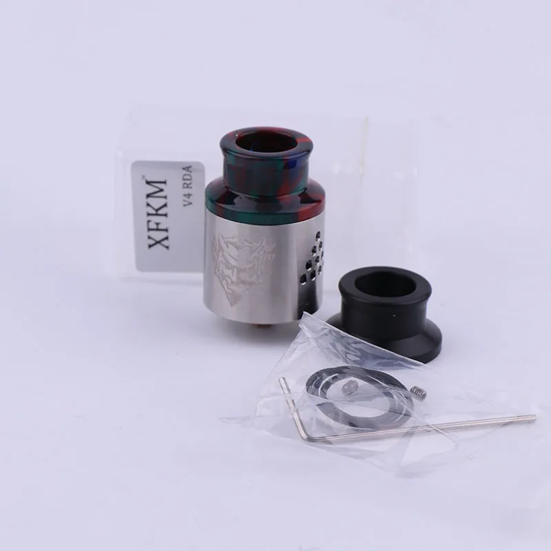 XFKM High quality V4 RDA Atomizers Electronic Cigarette with Resin Drip Tips 24MM Adjustable Airflow Control Fit 510 Mods | Электроника