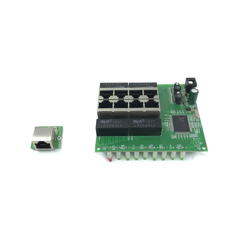 OEM PBC 8 Порты и разъёмы Gigabit Ethernet-коммутатор 8 Порты и разъёмы с 8 pin Путь заголовок 10/100/1000 м концентратор 8way мощность pin-код печатной платы OEM schroef револьвер