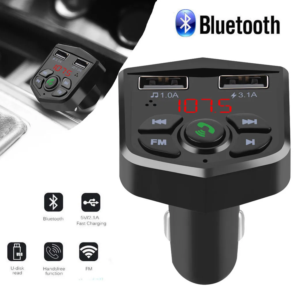 Беспроводной Bluetooth Handsfree автомобильный комплект fm передатчик адаптер MP3 плеер