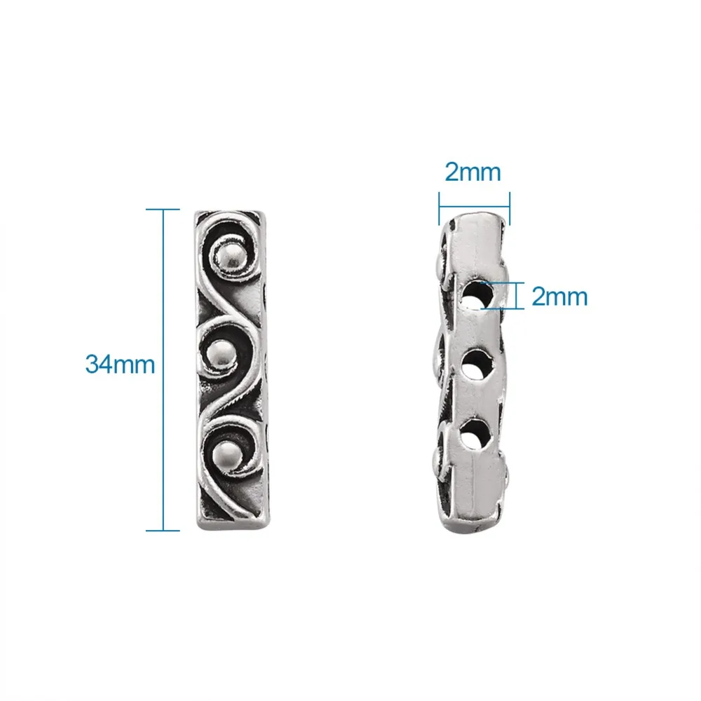 20pc Tibetan Style Bar Spacers Rectangle Color For Jewelry Accessories Findding DIY Necklace Or Bracelet Strands | Украшения и