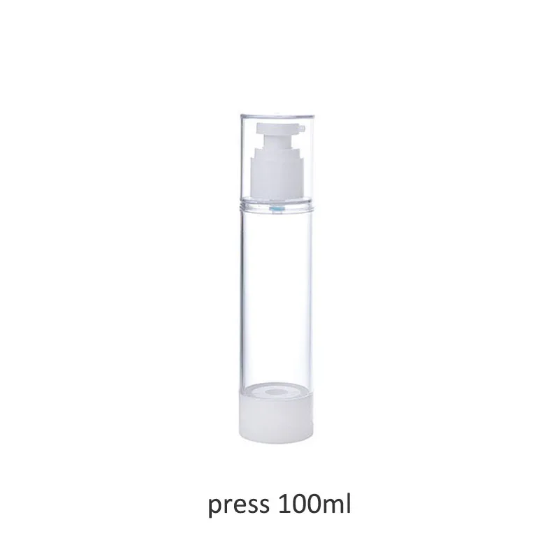 press 100ml Набор вакуумной бутылки для путешествий, набор для макияжа, спрей-бутылка, лосьон, прозрачный парафум-спрей, Портативный 30 мл/50 мл/100 мл, пресс-тип - Цвет: press 100ml