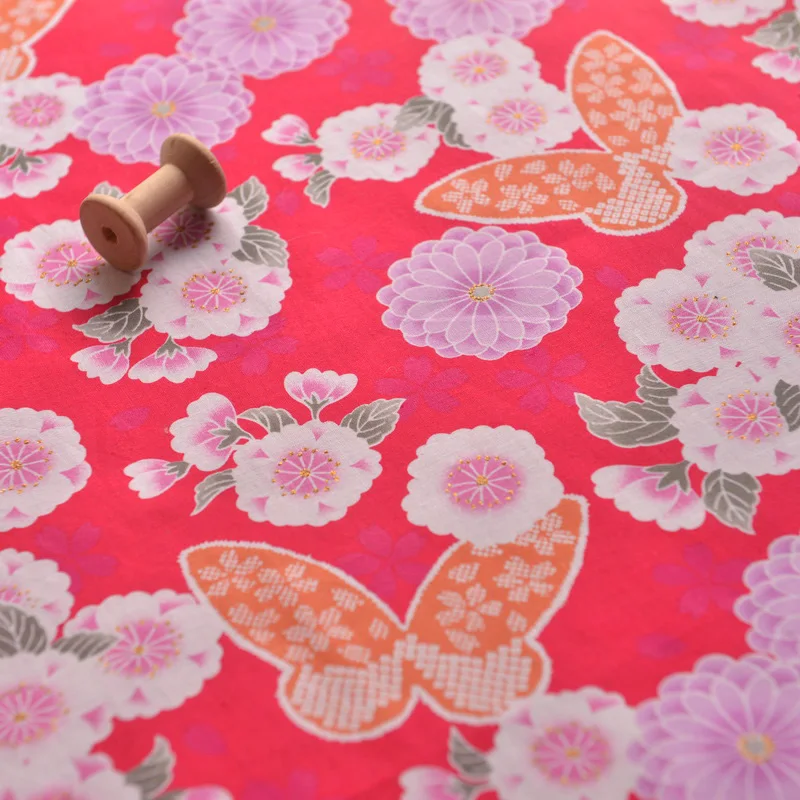

Japanese and Wind-red Printed Cotton and Hemp Fabric Dress Skirt Slip Fabric