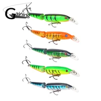 set of 5 colored multi jointed hard fishing lures baits 2 sections bass swimbait fish lure fishing for freshwater and seawater