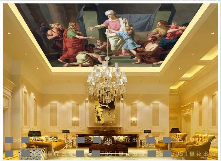 3D photo wallpaper custom 3d ceiling murals European classical characters hotel frescoes living room | Обустройство дома