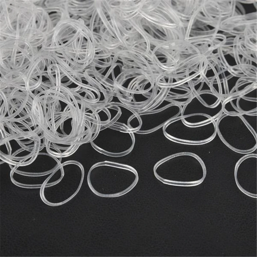New 500Pcs One time Mini Rubber Bands Small Clear Elastic Braids Plaits Braiding Hair For Women Kids Headwear |