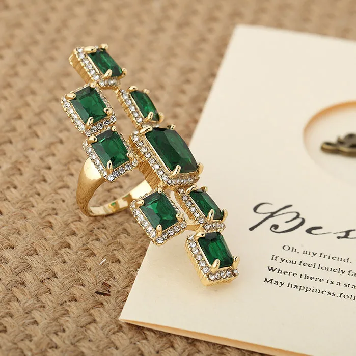 Neoglory австрийские стразы AAA зеленый циркон светильник желтое золото большое