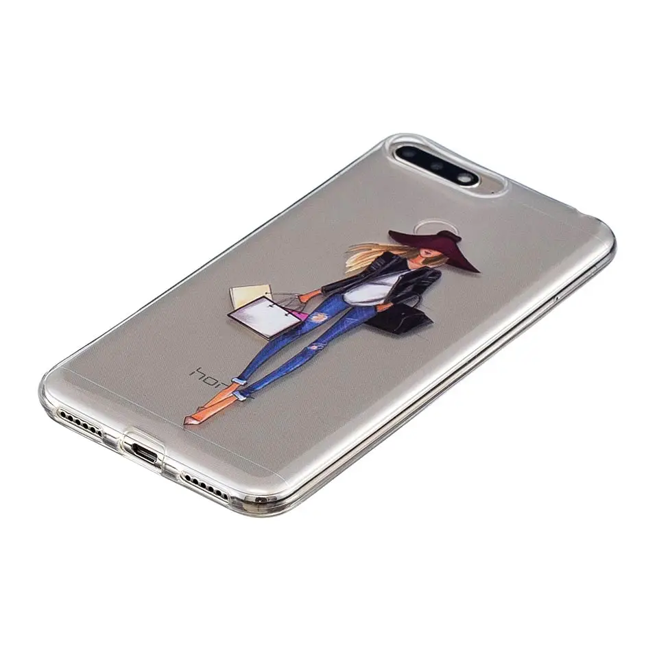 Fashion Woman Pattern Transparen Phone Cases For Mate 10 Lite Pro Coque Huawei P9 P10 P20 Y3 Y5 Y6 2017 Capa |