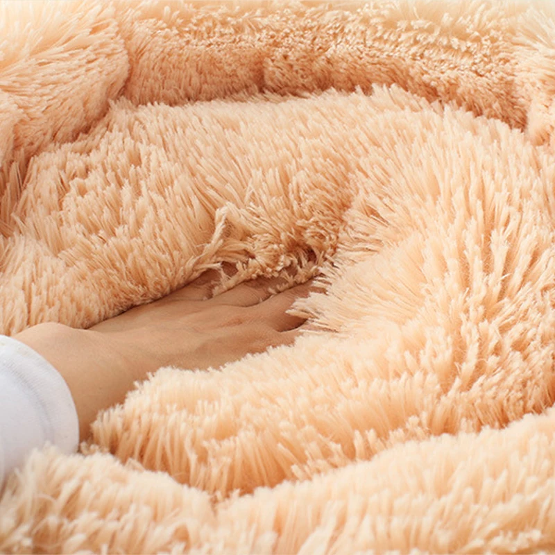 Warm Fleece Cat Dog Beds Mats Round Pet Sofa Kennel Washable Breathable for Dogs House Small Medium Mat Bed | Дом и сад