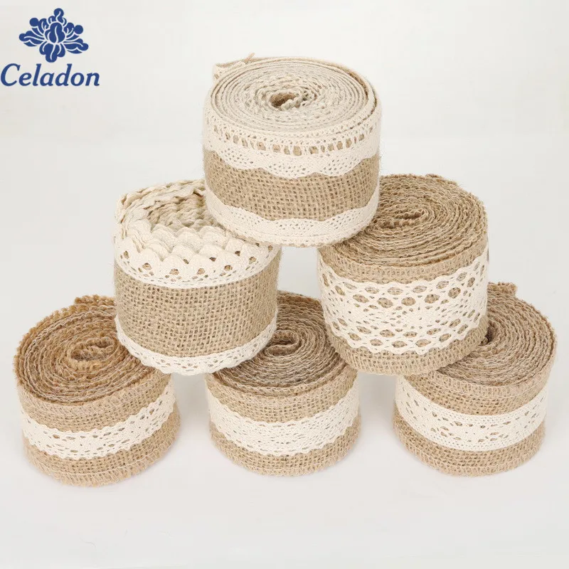 Новая лента из джутовой ткани рустикальная с декоративной обшивкой винтажная