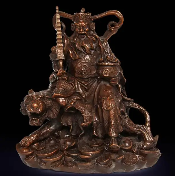 9 &quotчистый Бронзовый Тигр дракон Mammon для денег богатства Бог Yuanbao Статуя