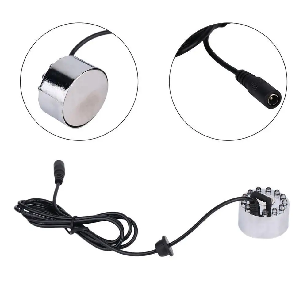 Зонд Блестящий 12 LED цветной свет ультразвуковой тумана Fogger очистки воды фонтана