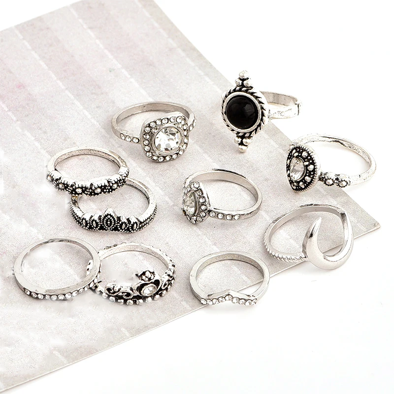 10 шт./партия в богемном стиле Луна Корона висячие серьги форме сердца с