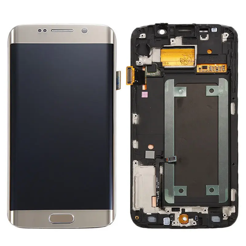 Оригинальный ЖК экран для Samsung S6 edge G925F S6edge с рамкой сенсорный дигитайзер в