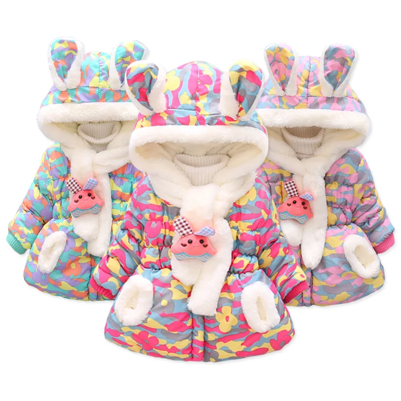 Новинка Модное зимнее рождественское пальто для девочек 3 цвета Шарф Теплая