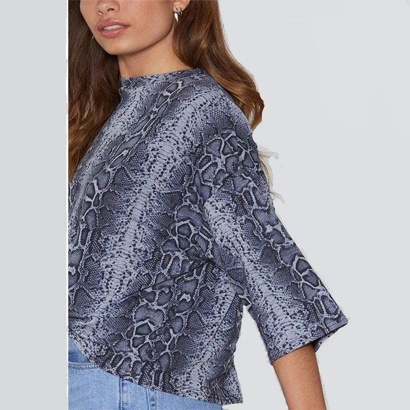 2019 Новая женская рубашка шифоновые сексапильные летние шикарные со змеиным