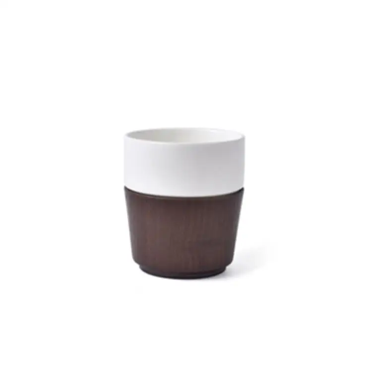 Walnut Cup Японский стиль ручной работы белый фарфоровый чайник с деревянной ручкой лаконичный чайный набор посуды - Цвет: Walnut Cup