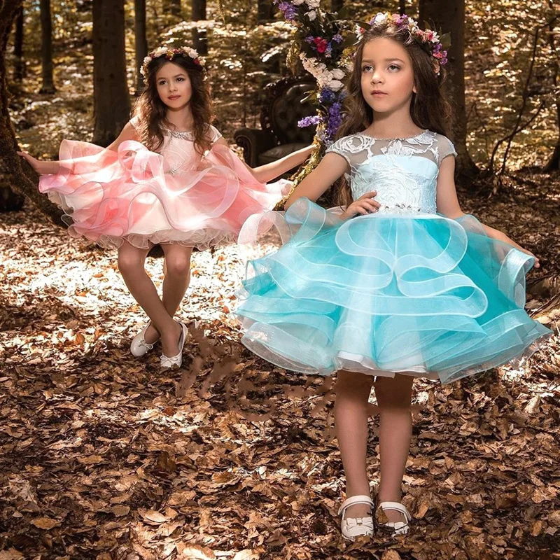 Платье с цветочным рисунком для девочек детское свадебное платье причастия