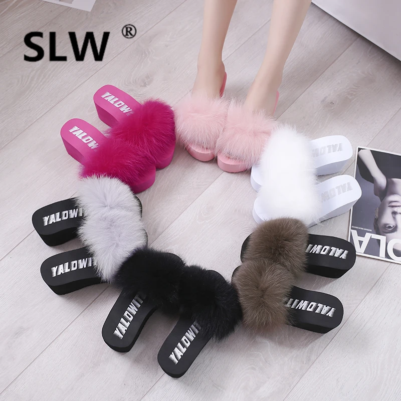 Шлепанцы на высокой танкетке с узкими лентами Тапочки мехом низком шлепанцы без