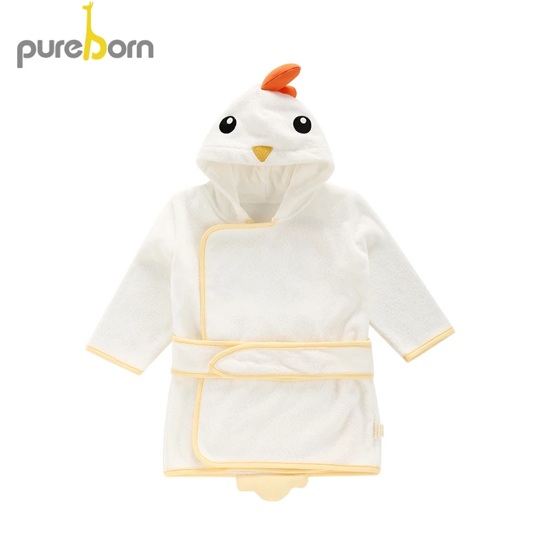 Pureborn с капюшоном животных Ванна Полотенца Детские пояса халат Для детей