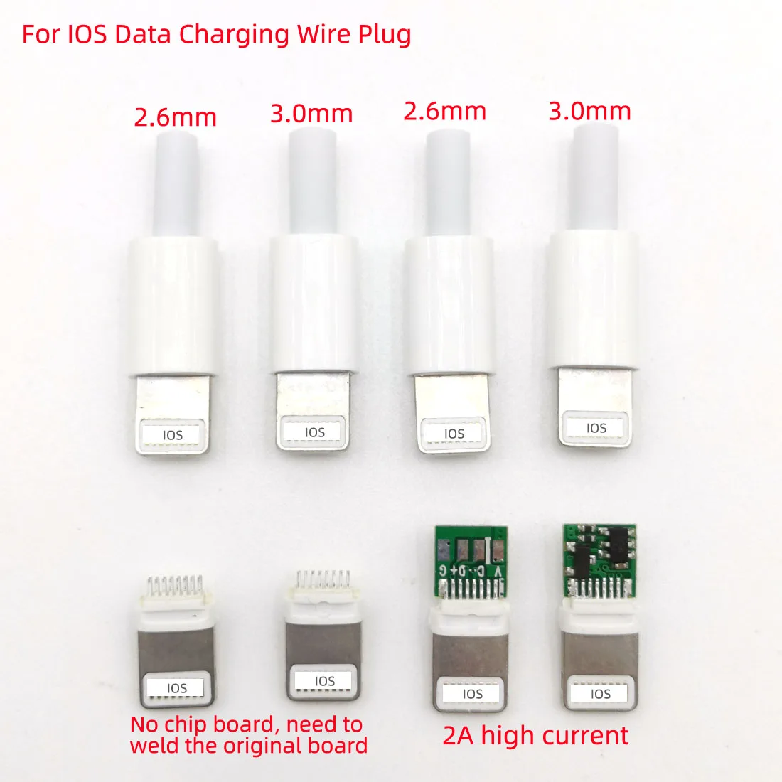 5 комплектов USB для iphone штекер с чипом разъем платы Сварка 2,6/3,0 мм данных OTG линейный интерфейс DIY переходник Кабель для передачи данных запчасти