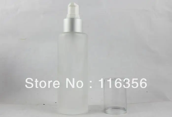 Бутылка из матового стекла 100 мл с насосом для прессования серебра|100ml frosted glass