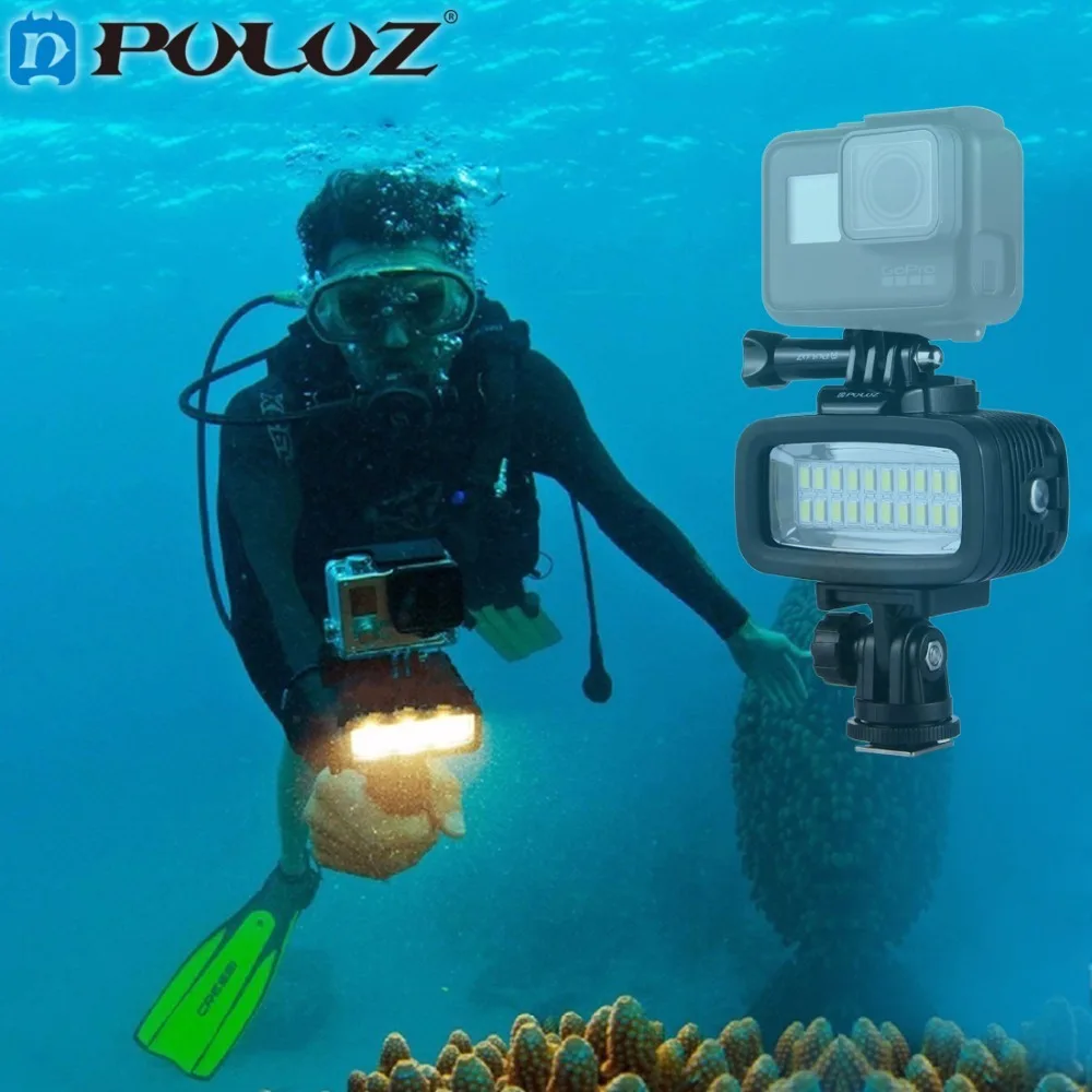 PULUZ фото подводный дайвинг водонепроницаемый LED вспышка Видео свет крепление W/h
