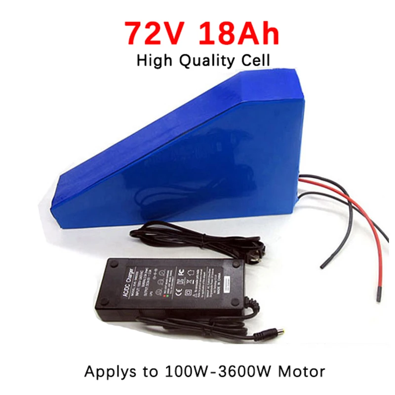 72V 18Ah 1500W 3000W Electric Bike Battery E Scooter Triangle Lithium Ion Pack For Bicycle Motor | Спорт и развлечения