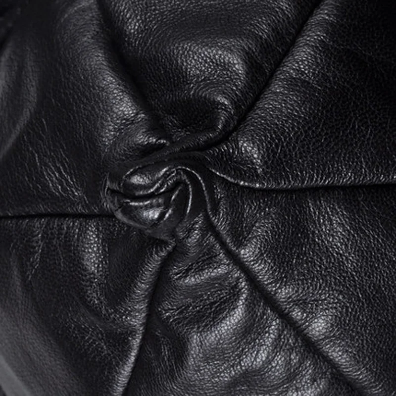 NEW Exclusive Unisex Vintage Black Genuine Leather Pot Wizard Hat Wome/Men Casual Street Big Brim All Saints' Day Beanies Caps