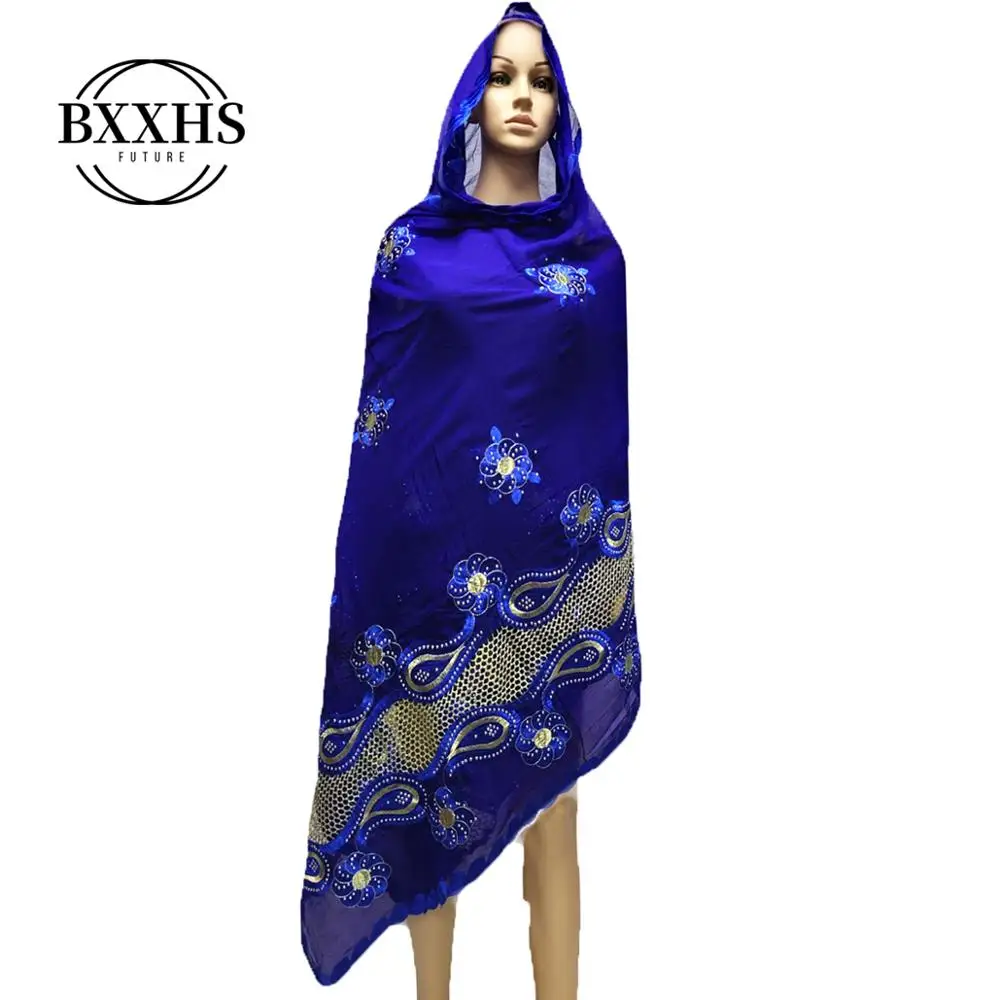 African scarf 2019 new Muslim embroidered women's cotton beautiful and economical，cotton big size lady for shawls | Тематическая