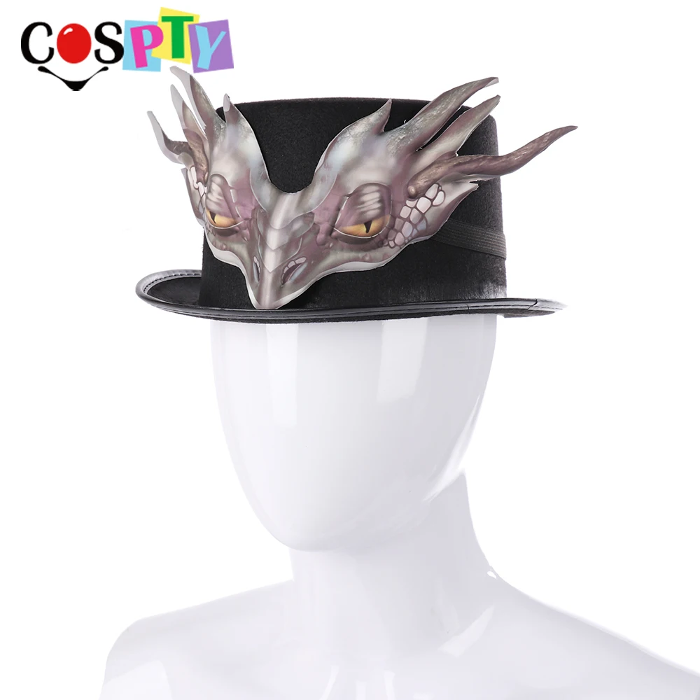 Cospty Винтаж Готический Панк Стиль мужские и женские черные шапки с драконом