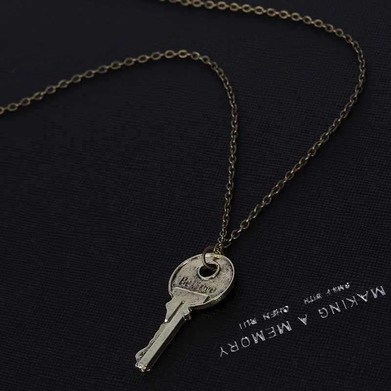 Модные Винтажные очаровательные ожерелья Believe Key двойные буквенные верующие