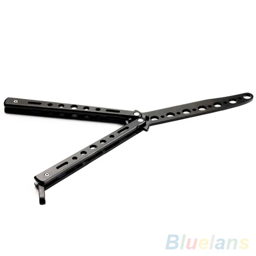 Хит продаж черный металлический тренировочный нож с бабочкой тупой инструмент