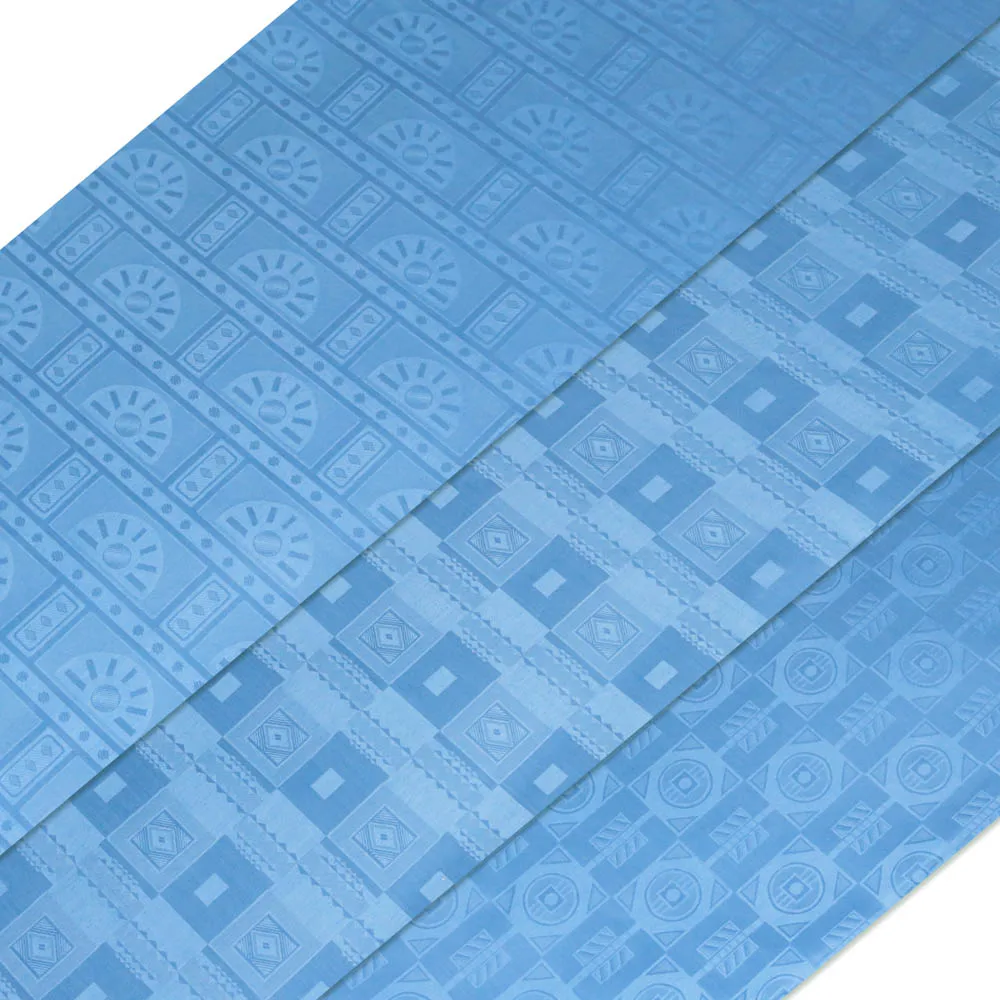 sky blue Черный Базен Riche Getzner Guinea парча ткань высокого качества африканский Базен кружева Анкара печать 10 ярдов/Лот - Цвет: sky blue