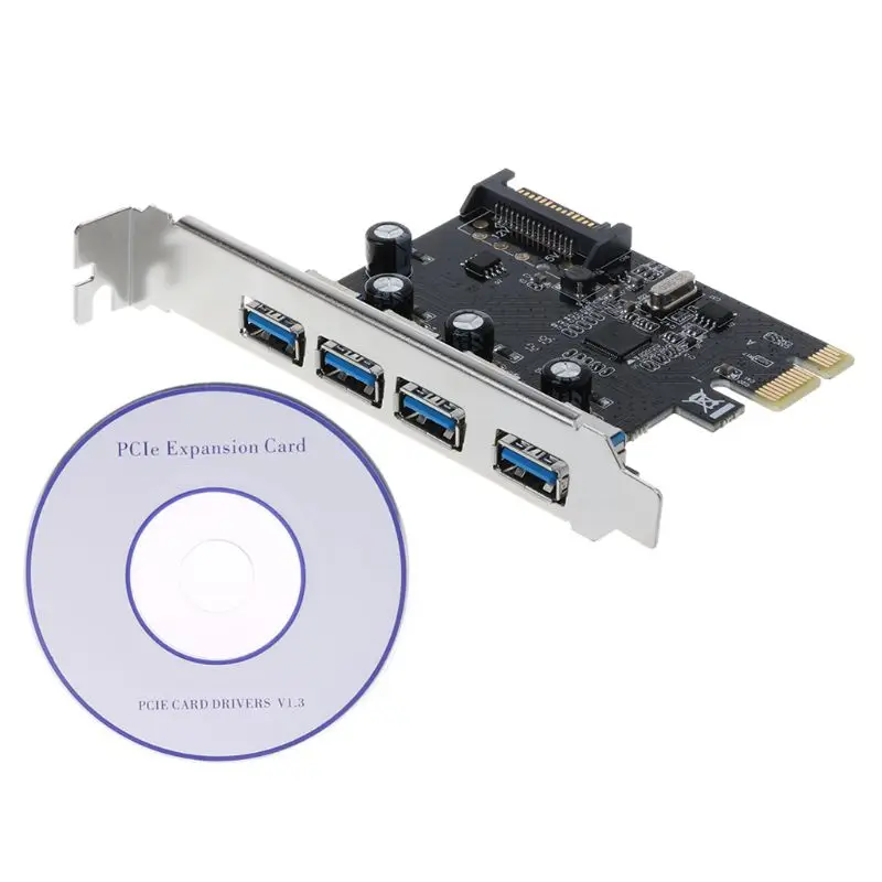 PCI-E PCI Express к USB 3,0 через Чип SATA интерфейс 4 порта адаптер конвертер карта для Windows XP/2003/Vista/Win7/Win8/Win10
