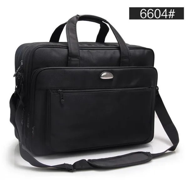 6604-Black Большой Вместительный деловой мужской портфель 17 дюймов, черные сумки, мужские водонепроницаемые портфели для компьютера, ноутбука, Мужская Дорожная сумка на плечо - Цвет: 6604-Black