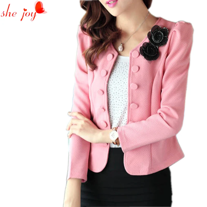2016 офисный Женский блейзер с аппликацией сзади бантом короткий Блейзер костюм