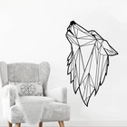 Высококачественные современные геометрические виниловые наклейки с волком и животными для детей, для мальчиков, спальни, гостиной, самоклеящиеся настенные наклейки D088