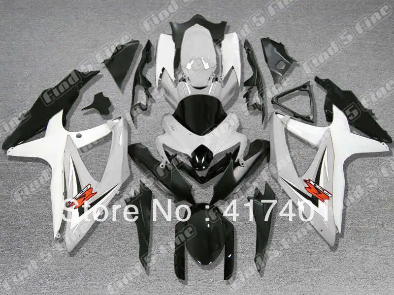 Белый серый черный для GSX R600 R750 08-10 GSXR 600 750 GSXR600 GSXR750 GSX-R600 08 09 10 2008 2009 2010 комплект