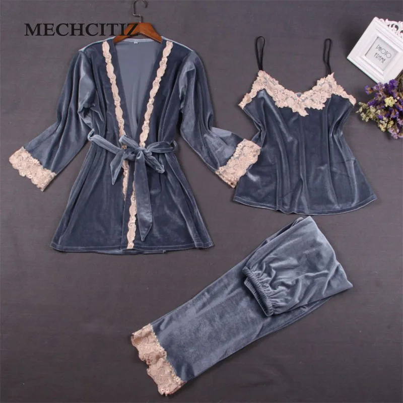 Пижама MECHCITIZ 3 шт. пижама для осени и зимы|sexy pajama sets|pajama setspajamas long sleeve |