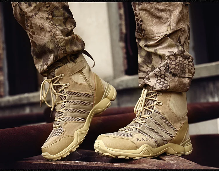 

2018 Men Hiking Boots SWAT Outdoor Sport Shoes Black Mesh Climbing Hunting Tactical Combat Boots Military Sneakers Trekking