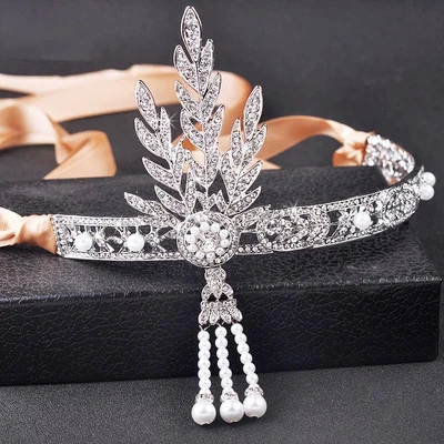 1920 s Хлопушки Великий Гэтсби украшения для волос Свадебная повязка Винтаж