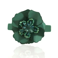 green crystal hair barrette clip acetate cellulose hair accessory for women girls rose flower hair jewelry ornament tiara